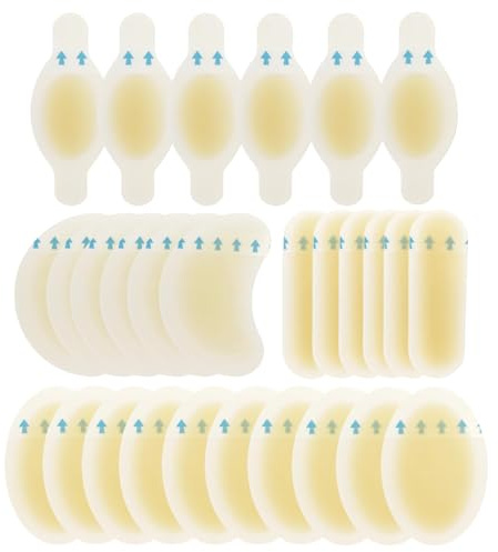 28 Parches Hidrocoloides para Ampollas en Pies - Protección para Talón y Dedos - Almohadillas Impermeables para Deporte y Calzado - Pack con Varias Formas