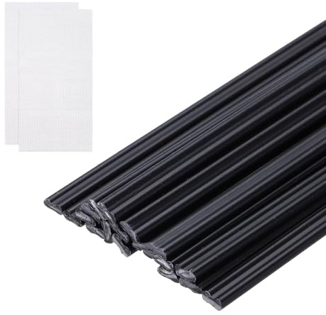 QUARKZMAN 10 Piezas Varillas De Soldadura Plástica, 39 Pulgadas Tiras De Reparación PP Para Soldar Con Malla De Refuerzo Para Parachoques De Auto, Soldador Plástico, Negro