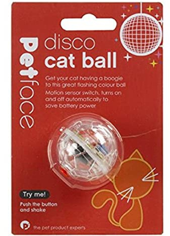 Petface Light Up Disco Ball Interactive Colour Changing Cat Toy, 3.5 cm Diameter (Pack of 1)