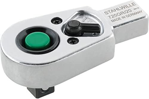 STAHLWILLE 725QR/20 l 1/2“ QR Einsteck-Ratsche l 14 x 18 mm Aufnahme zum Einstecken in Drehmomentschlüssel l kompakte Bauform l Made in Germany