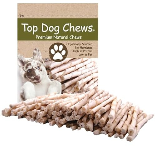 Top Dog Chews - All Natural Rawhide Dog Twists (100 Pack), Natural Chew Sticks for Healthy Teeth and Happy Dogs, Delicious Dog Treats for Canine Dental Care