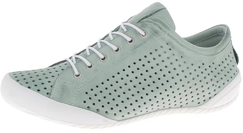 Andrea Conti Damen Schnürschuh Halbschuh Leder Sneaker mit Perforierung 0345767, Größe:39 EU, Farbe:Grün