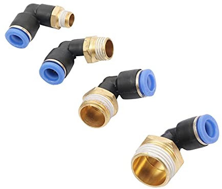 Garden Plumbing Hose Adapter Brass 6 Mm 8 Mm Outer Diameter Outer Diameter Hose Interface 1/8 1/4 3/8 1/2 External Thread L-Shaped Water Connector Pneumatic Pipe Elbow 3Pcs