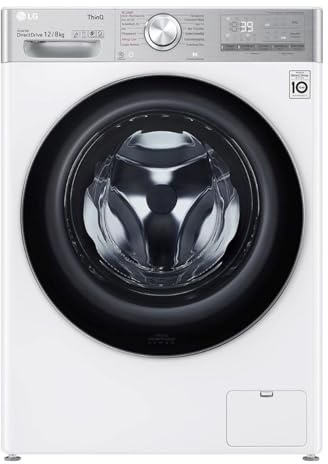 LG Electronics V9WD128H2 Waschtrockner mit AI DD | 12 kg Waschen | 8 kg Trocknen | 1400 U/min | Steam, Weiß