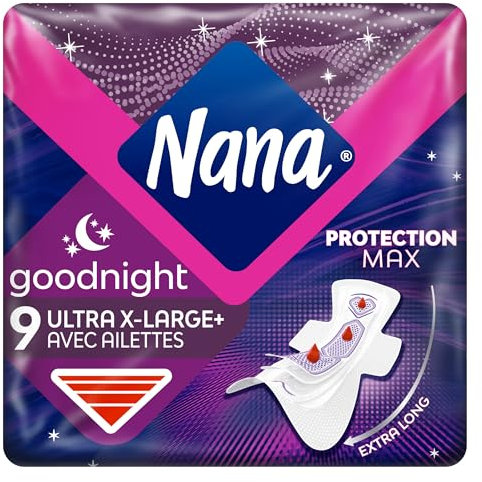 Nana Ultra Extra-Large Avec Ailettes Flux Très Abondants Plus, 9 Serviettes