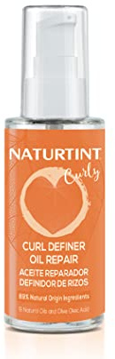 Naturtint Aceite Reparador Curly, Definidor de Rizos, Nutre y Repara Intensamente, Hidratante, Tratamiento Sérum Pelo Seco y Dañado, Efecto Anti-Frizz, Con 9 Aceites Naturales, 50 ml