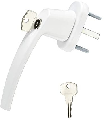 SOTECH Poignée de fenêtre en aluminium BRIS (151 x 28,5 x 62 mm) blanc verrouillable avec 2 clés Sécurité