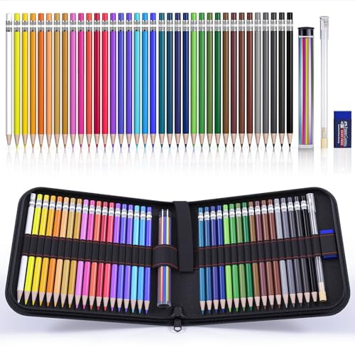 Four Candies Mechanical Colored Pencils, Erasable Mechanical Pencils with Sharpener and Bag, Aesthetic Drafting Tools Ideal for Art Supplies, 2.6mm, 36Pcs