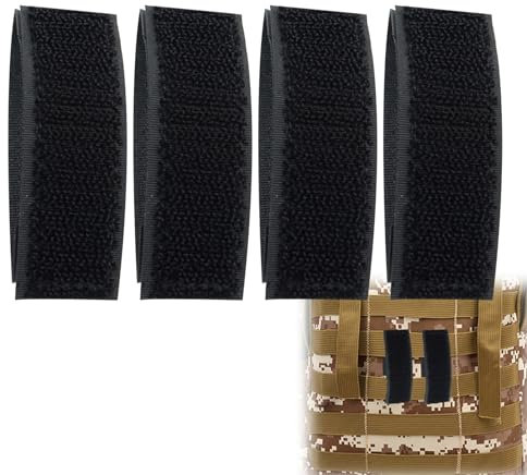 Wekuw 4 Stück Molle Zubehör Klett Kabelbinder Patches Klett Militär Zubehör für Taktischen Rucksack Velcro Strips Molle Gurte Molle Tasche Zubehör für Taktische Westen für Outdoor-Rucksäcke