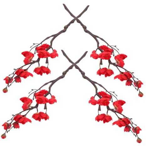 Kisangel Fleurs De Prunier Artificielles en Soie Fausses Fleurs De Cerisier Décoratives pour Noël