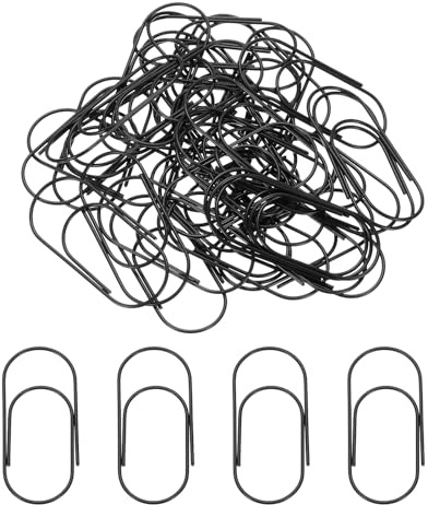 PATIKIL 50pcs Clip de 2 pulgadas, Clip Grande de 50mm Clips Metálicos Grandes Antióxido Fuertes Duraderos al por mayor para Oficina, Negro