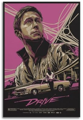 VBHEJRNE Póster de la película Drive 1 póster decorativo de lienzo para pared e impresión artística moderna para decoración de dormitorio familiar, 20 x 30 cm