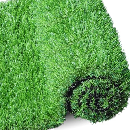 Artificial Grass 40mm Pile High | Pet-Friendly Thick Natural & Realistic High Density Fake Grass Turf for Garden, Balcony, Patio | UV-Resistant | Low Maintenance Lawn (5m x 3m)