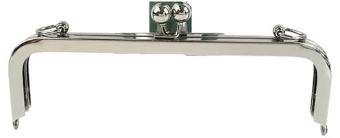 AMENGJ Clutch per Borse Uncinetto 1-5 Pezzi 20/25 cm Chiusura a Bacio for Borsa, Manici Quadrati Lisci in Metallo for Fai da Te, staffe for Cucito, Accessori for Portafoglio(Silver,20cm-5Pcs)