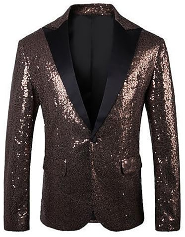 Blazer Uomo Casual, Giacca Uomo in Corduroy con Paillettes per Celebrazioni Festive, Occasioni Informali e Feste Eleganti