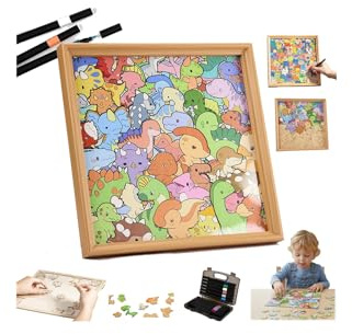 Cornice in legno fai da te, puzzle da colorare 2026, creativo PaintablePuzzle fatto a mano con pennarelli, kit 2 in 1 per colorare e colorare puzzle, per la decorazione della casa e regalo fatto da te