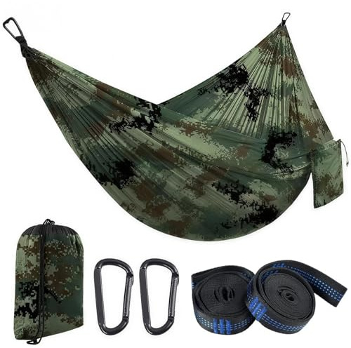 Zumhigh Camping Hammock 270x140CM with Mosquito Net, Ultra Lightweight Durable 210T Parachute Nylon Travel with Tree Straps Easy to Setup Hammock Camping for Outdoor