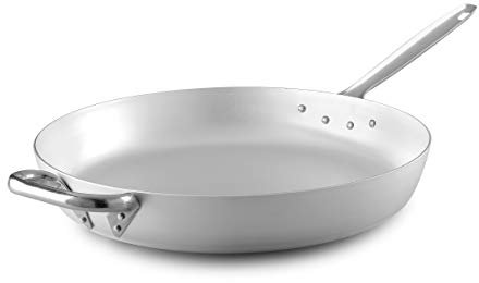 Pentole Agnelli ALMA11150 Padella Dritta Per Friggere Spessore 3 Millimetri Con Manico Tubolare Inox, Diametro 50 cm