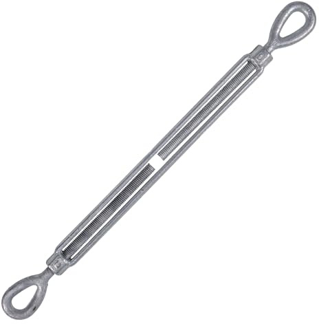 US Cargo Control Eye and Eye Turnbuckle, 1/2 x 12, 2,200 LBS Working Load Limit, UNC Thread Hot-Dipped Galvanized Turnbuckle Heavy Duty for Wire Rope, in-Line Pulls & Tension Applications