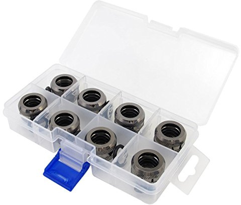 XSPC Anschluss G1/4 auf 14mm Hardtube, nero cromato - 8 pezzi
