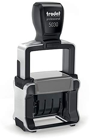 Trodat Professional 5030 selbst inkender Datumsstempel - Monat niederländisch abgekürzt, 4mm Charakterhöhe, Druckfarbe schwarz