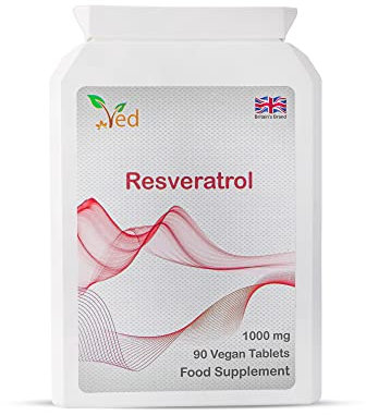 Ved Anti-Aging, Herzgesundheit, Immunitätsunterstützung | Antioxidans-Ergänzung | Resveratrol Tabletten | 1000 mg x 90 Tabletten