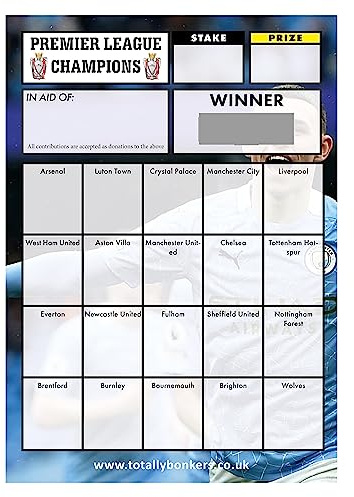Totally Bonkers - Football Premier League Fundraising Scratch Cards - 20 Square - A6 (148x105mm) - 10 Pack - TB0034 - Blind Card