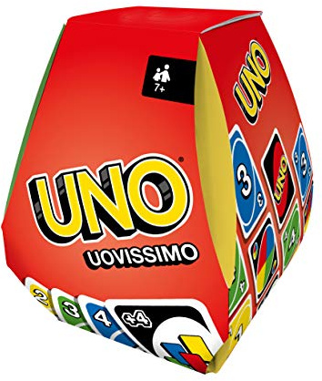 Mattel UNO, Uovissimo 2021, mit Kartenspiel UNO, UNO Flip und vielen Überraschungen, für Kinder 7 + Jahre, HFD56