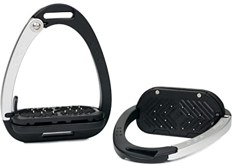 LeMieux Vector Control Stirrup - Black / Aluminium - Aviation Grade Aluminium - Lightweight - Ergonomic Footplate