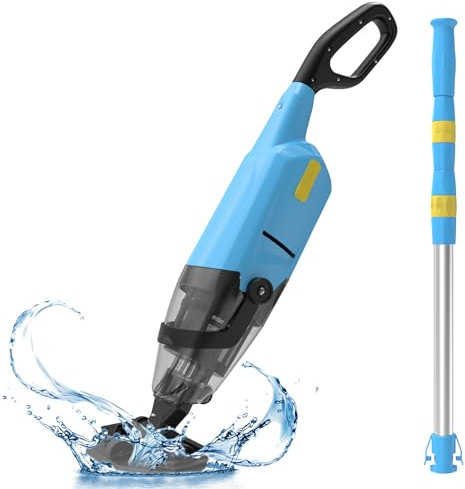 EFURDEN Pool Vacuum for Above Ground Pool, Cordless Handheld Rechargeable Pool Cleaner with Running Time Up to 90 Minutes for Sand and Debris, Ideal for In-Ground Pools, Spas, and Hot Tubs (Blue)