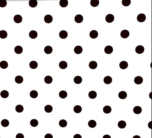 Textrend, tela de algodón, tela para coser, 100% algodón, motivo de lunares, tela textil 1x1,6m, tela por metro, patchwork (Negro sobre fondo blanco)