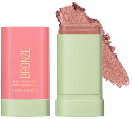 Ofanyia Cream Bronzer Stick, Unique Roating Design Multi-Use Bronzer Stick, Lightweight Easy to Blend Cream Bronzer, Velvet Matte Texture Bronzer Face Stick (1#Warm Glow)