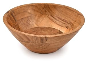 Indus Lifespace Ciotola per frutta in legno di acacia aggiunge fascino rustico ai banconi della cucina o funge da ciotola decorativa vintage per la fattoria, regalo perfetto per l'inaugurazione della