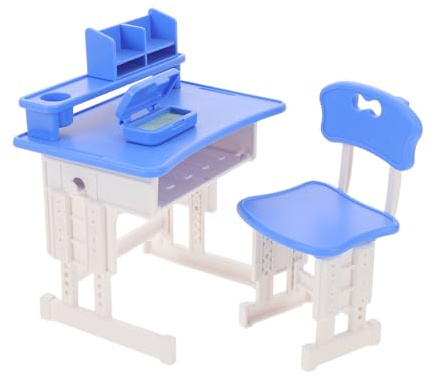 Gatuida 1 Juego de Muebles para muñecas, pupitre Escolar y Aula - Material Escolar para casa de muñecas en Miniatura - Accesorios para Modelos de miniescritorio y Silla - Muebles de Aula de