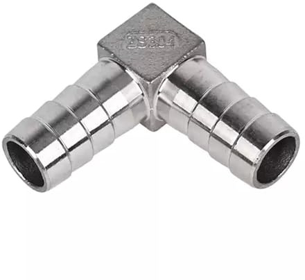 304 Stainless Steel 90 Degree L-Shaped Pagoda Elbow Connector - Hose Barb Fitting - Multiple (6mm to 40mm)(6mm)