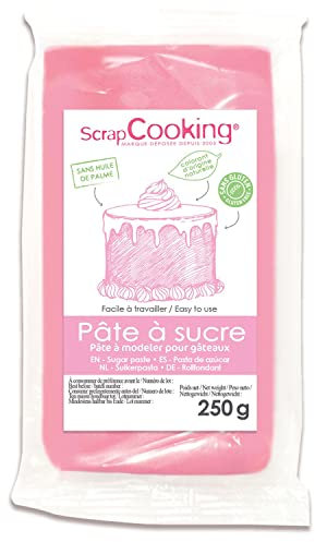 Pâte à sucre rose arôme vanille - 250 g