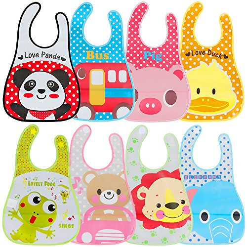 Lictin 8 Stück Lätzchen Bib Set - Baby Bib Set mit Asserdicht Lätzchen für 6-36 Monate, Unisex, Abwaschbar