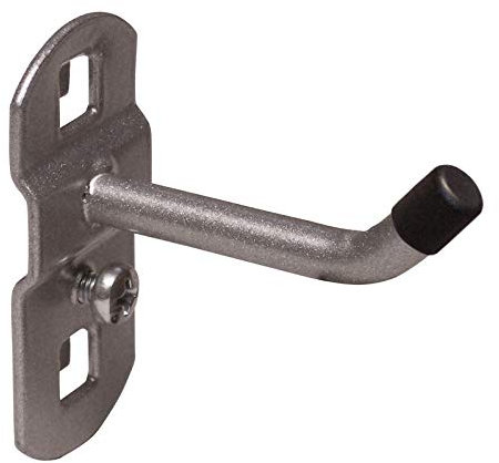 ADB Werkzeughalter Lochwand Haken Halter 25, 50, 75, 100, 150, 200 mm mit schrägen Hakenende Zubehör, Farbe (RAL):Weissaluminium (RAL 9006), Länge:200 mm