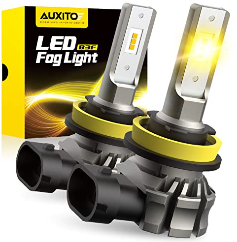 AUXITO H11/H8/H16 LED Fog Light Bulbs or DRL, 6000 Lumens 3000K Amber Yellow Light, 300% Brightness, CSP LED Chips Fog Lamps Replacement for Cars, Play and Plug (Pack of 2)