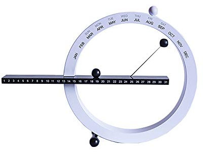 Ewiger Schreibtischkalender, manueller Kalender mit Monat, Woche, Datum, ewiger Kalender, Schreibtischdekoration, magnetischer Kugel-Tischkalender für Heimbüro-Dekoration, Weiß