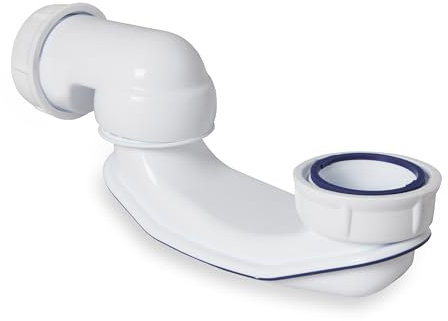 Waters Slim Adjustable Bath Trap, 95mm Low Profile, 50mm Water Seal, Fits 40mm Waste Pipe, Fits Between Bath and Floor, Fast Flow, No Moving Parts, Ideal for Tight Spaces