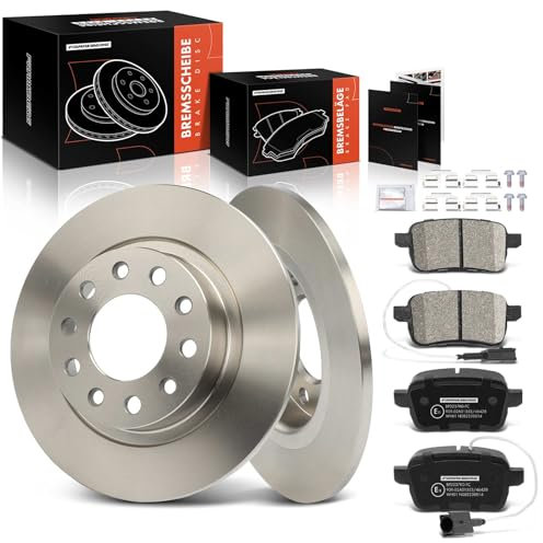 Frankberg 2 x dischi freno 4 x pastiglie freno posteriori con lubrificante per freni, compatibili con Giulietta 940 1.4L-2.0L 2010-2020 Replace# 51815313 77365357