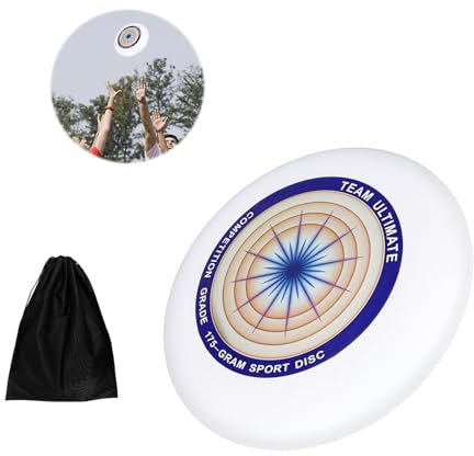 WJUAN Frisbee, Sports Amusants, Ultimate Frisbee, Bleu et Blanc, Matériau PE, Adapté aux Sports de Plein air, Compétitions Professionnelles
