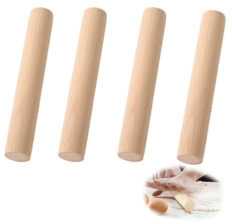 4 Pcs Rolling Pin, Rolling Pin for Baking, Small Rolling Pin, Kids Rolling Pin, Rolling Pins, for Baking Fondant, Pasta, Bread, Crust, Pastry, Cookie, Pizza, Pie, Cylinder Design