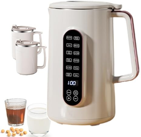 Nut Milk Maker Pro Electric Kettle with 2 Tea Cups, Soybean Oatmeal Maker Machine 1.5L for Cold Drinks, Tea Milk Machine Blender for Soy Milk, Juice, Porridge, Rice Paste, 800W