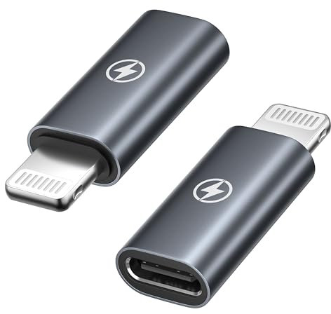 USB C to Lightning Adapter (2Pack), USB C Female to Lightning Male Adapter Supports Fast Charging for iPhone 14 13 12 11 Pro Max/i-Pad/iPod/AirPods, USBC to iPhone adApter Type C to lightning adapter