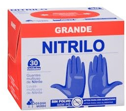 Guanti in nitrile foresta verde taglia grande sciolti scatola 30 pz. Confezione 2