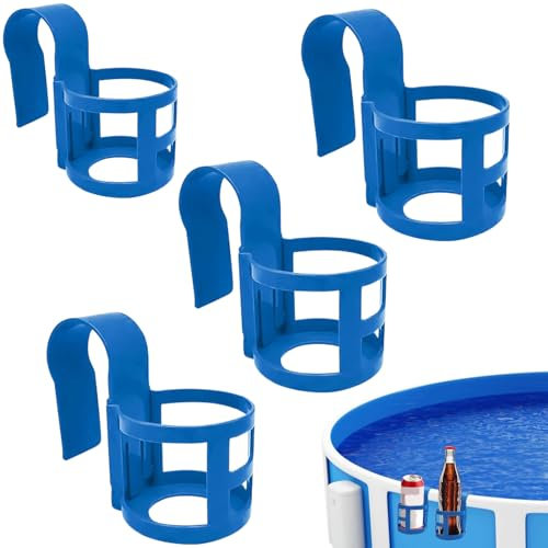 4pcs Polder de Boisson à la Piscine sans dénigrement, Support de Tasse à Bord la Piscine Flottant pour 2 Verres et canettes Ronds, Accessoires Bar Natation Portables