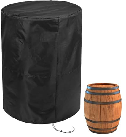Couvercle de tonneau – Couvercle de réservoir de collecteur d'eau, imperméable, protection contre la pluie et la neige avec cordon de serrage pour le jardin, la ferme et le tonneau