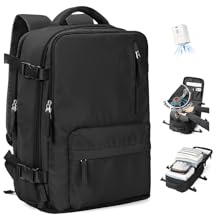 SZLX Vacuum Backpack Travel Bag with Pump Large Travel Backpack Cabin Size 40x30x20 Ryanair for Women Men Easyjet Wizzair Underseat Hand Luggage Carry on Cabin Size Flight Rucksack Fit 14 Inch Laptop